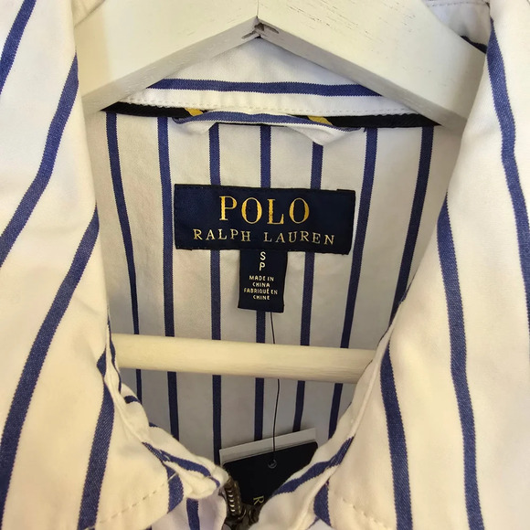 NWT Polo Ralph Lauren Light Weight White Blue Striped Jacket - Picture 4 of 4